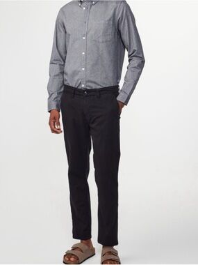 NN07 No Nationality Marco 1400 Original Slim Fit Chino Pants Black Mens 38 / 32